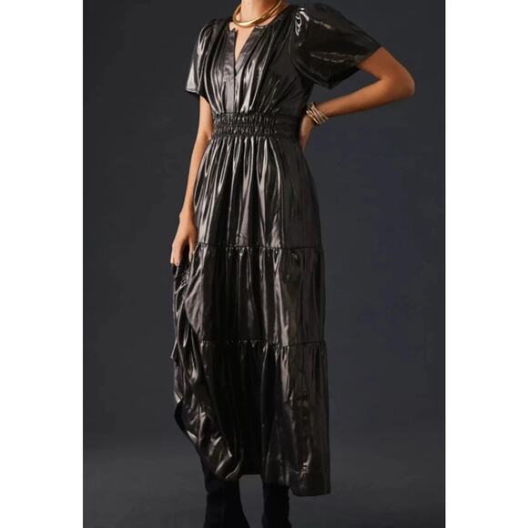 Anthropologie The Somerset Maxi Dress Large Metallic Shine Edition NEW - Picture 1 of 15